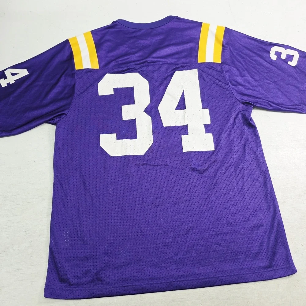 Vintage LSU Tigers NCAA Nike Team Authentic Purple Mesh Jersey #34 Mens XL EUC